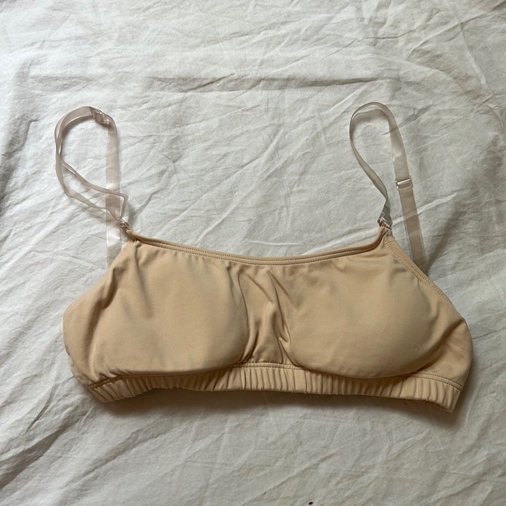 Capezio women’s small cream dancer bra with invisible straps